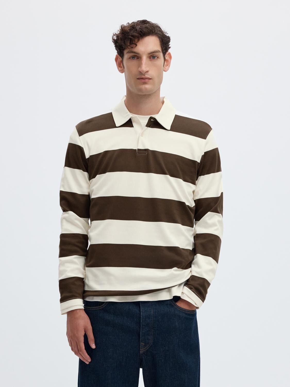 Slmcasper Ls Stripe Polo