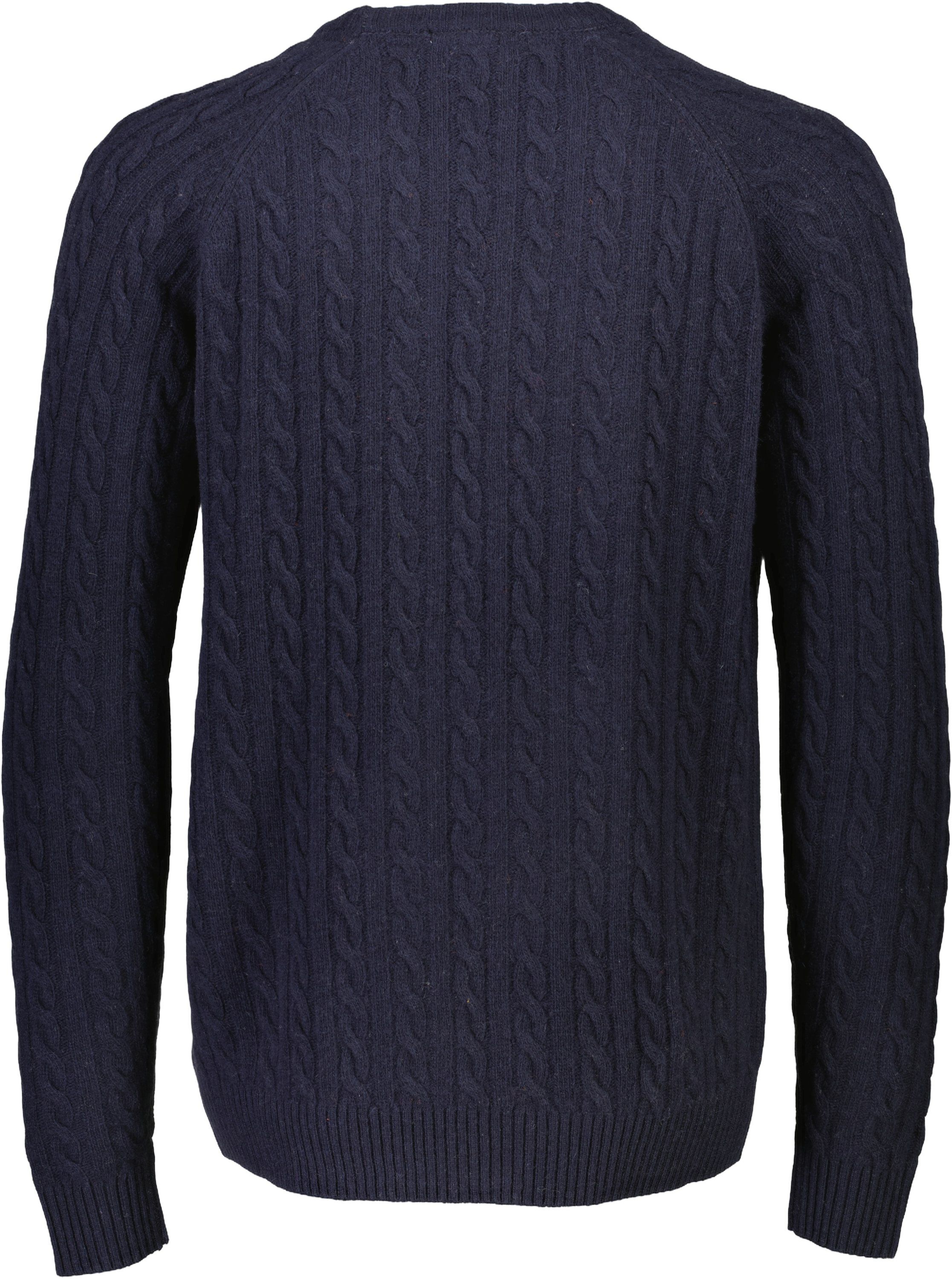 Lambswool raglan cable o-neck