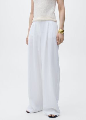 Lyocell suit trousers with bow belt