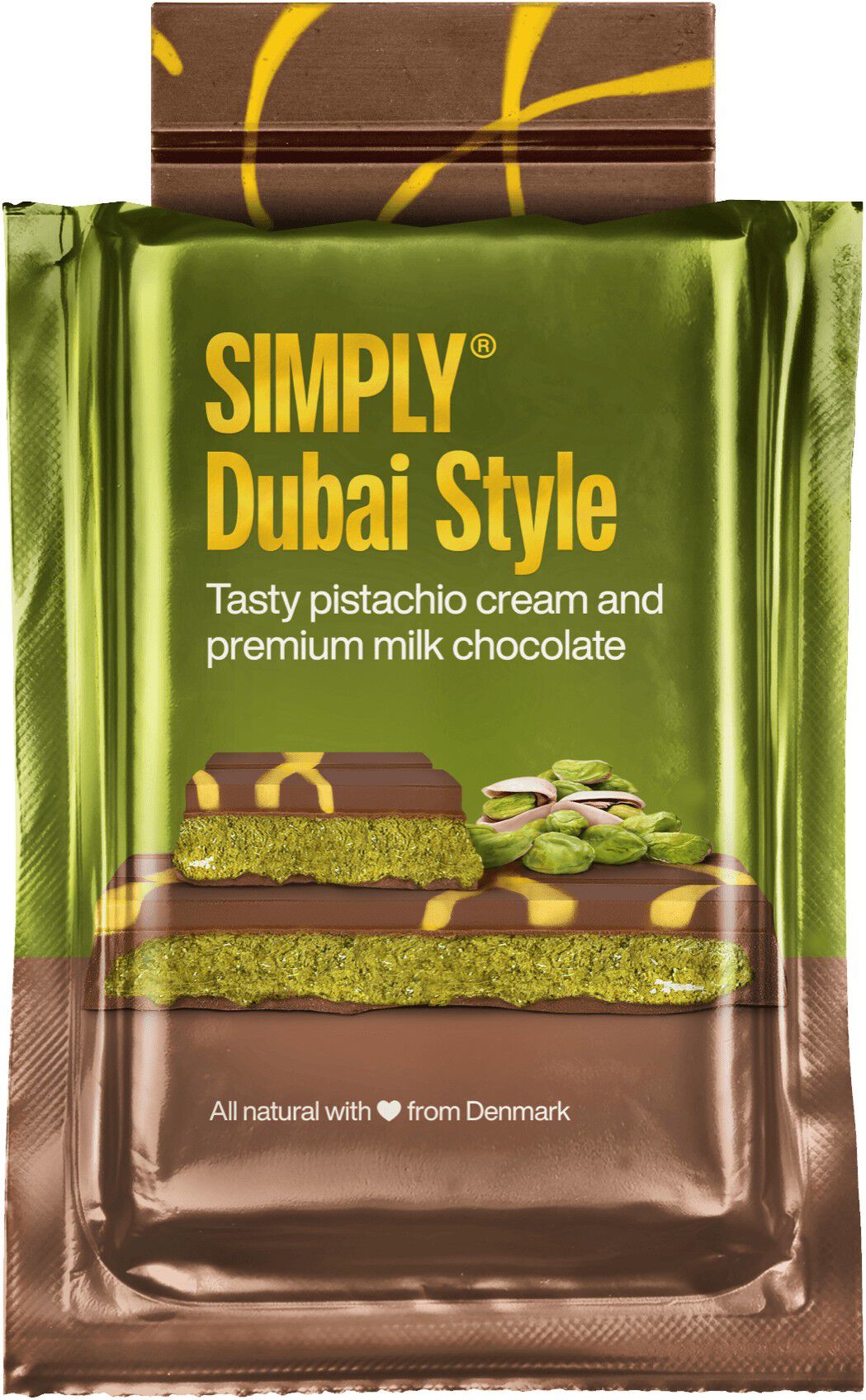 SIMPLY&reg; Pistacie-Chokolade Sharing Bar, M&AElig;LK (90g)