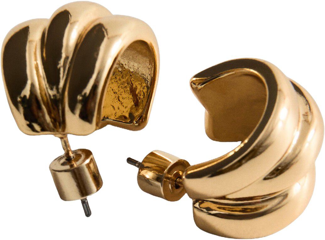 Embossed semi-hoop earrings