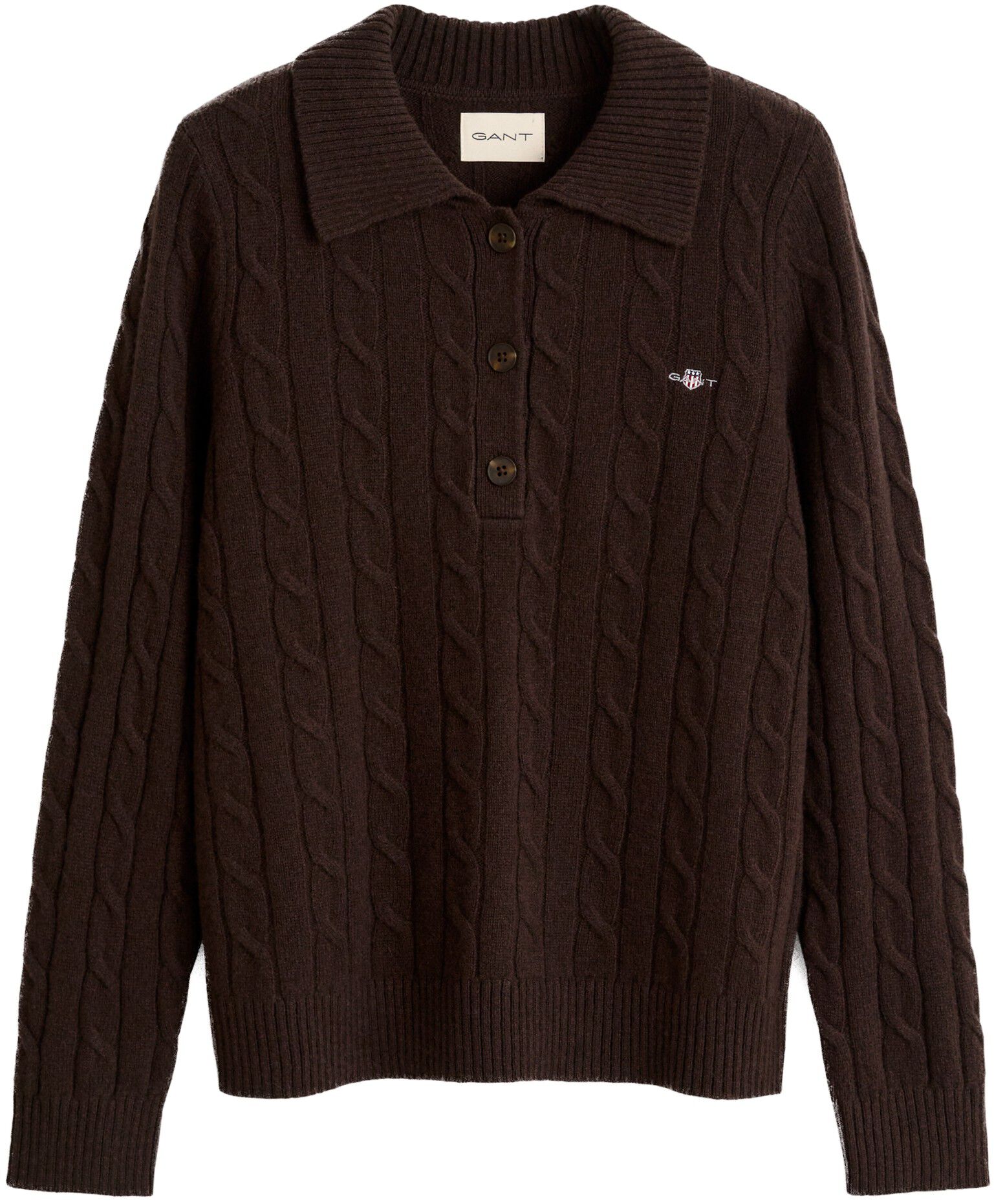 LAMBSWOOL CABLE KNIT RUGGER