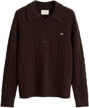 LAMBSWOOL CABLE KNIT RUGGER