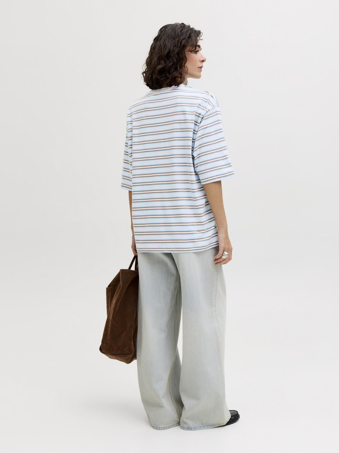 JXRHEA LOOSE SS STRIPE TEE JRS