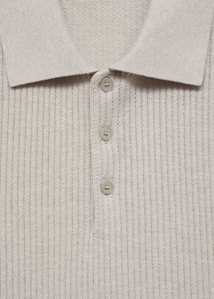 Ribbed knit polo shirt