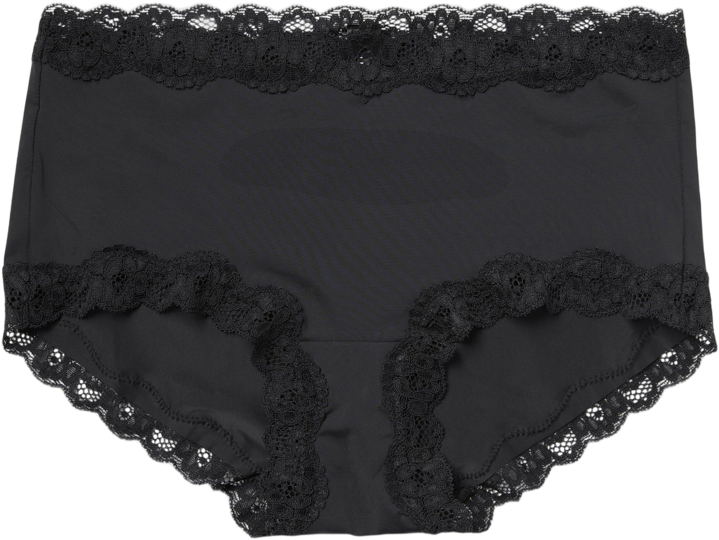 Trusser med normal talje og blondekant