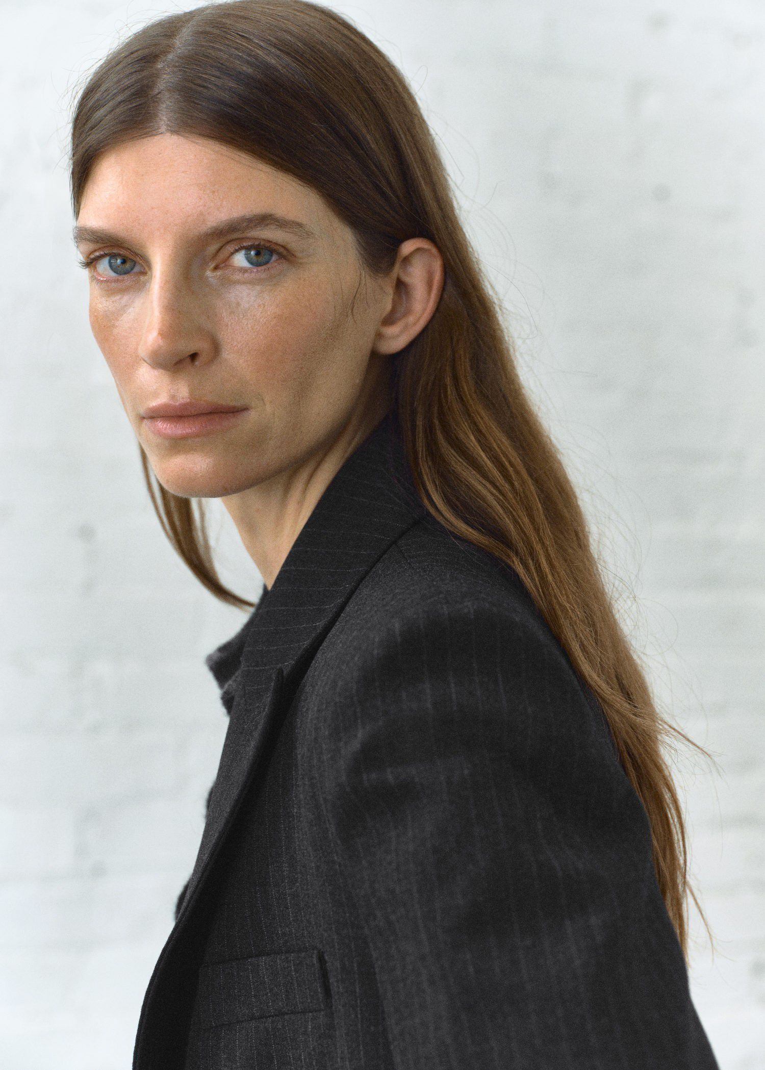 Pinstripe suit jacket