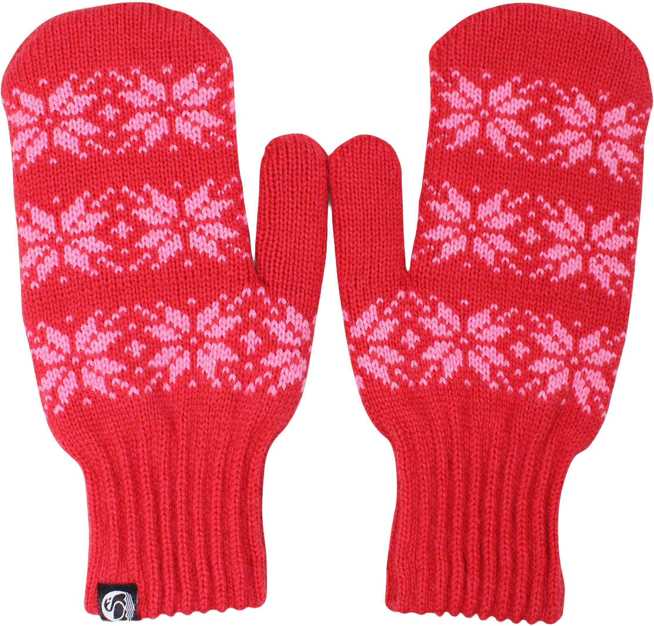 Danicebird Wool Mittens Bright Red STAR