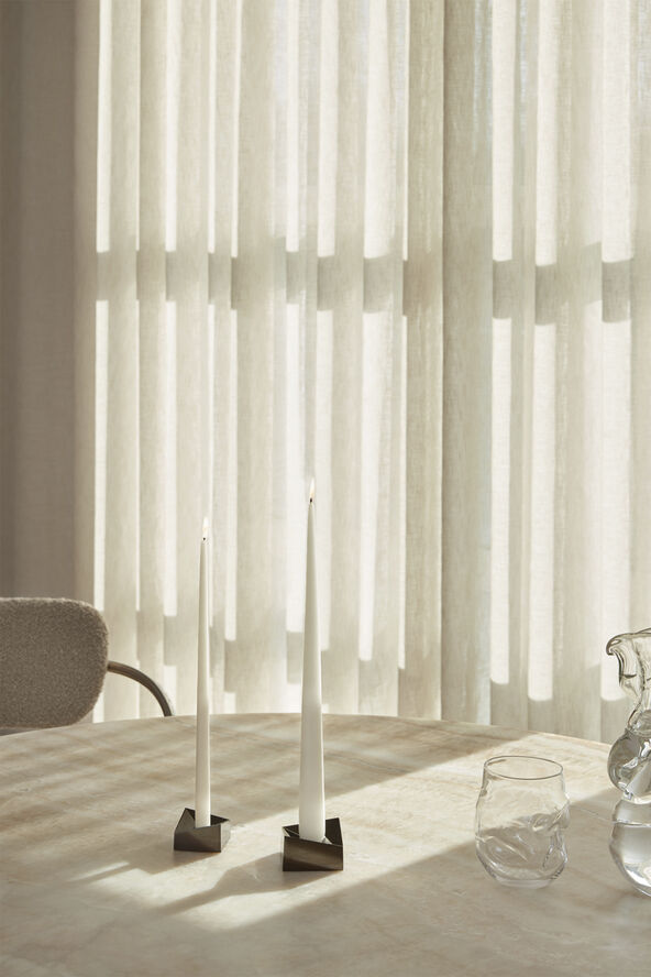 STOFF Nagel reflect candle holder, small - black chrome/sort