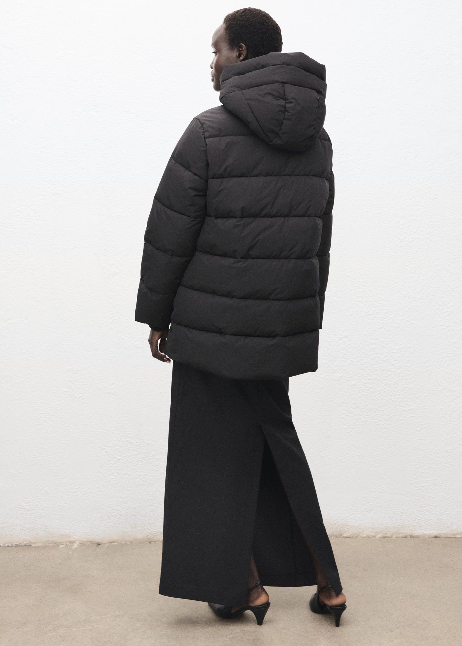 Hood quilted coat