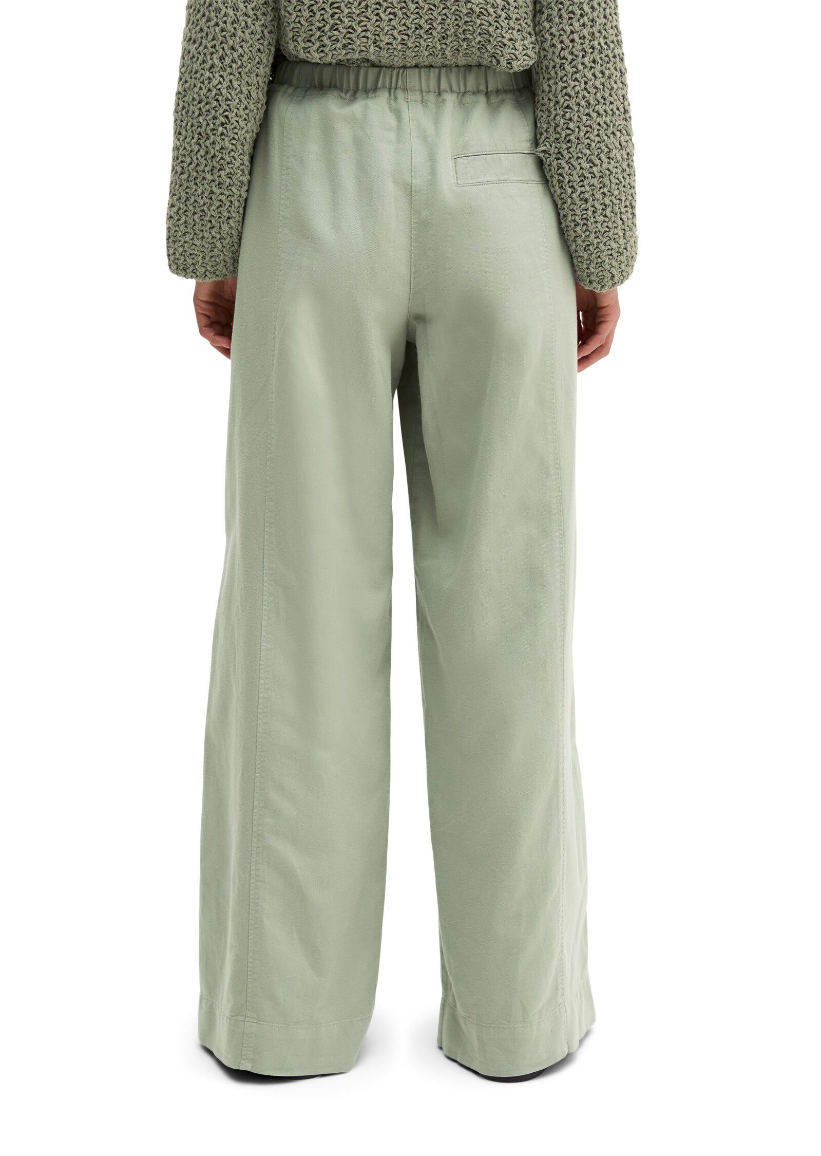 Pants, wide leg, drawstring and ela