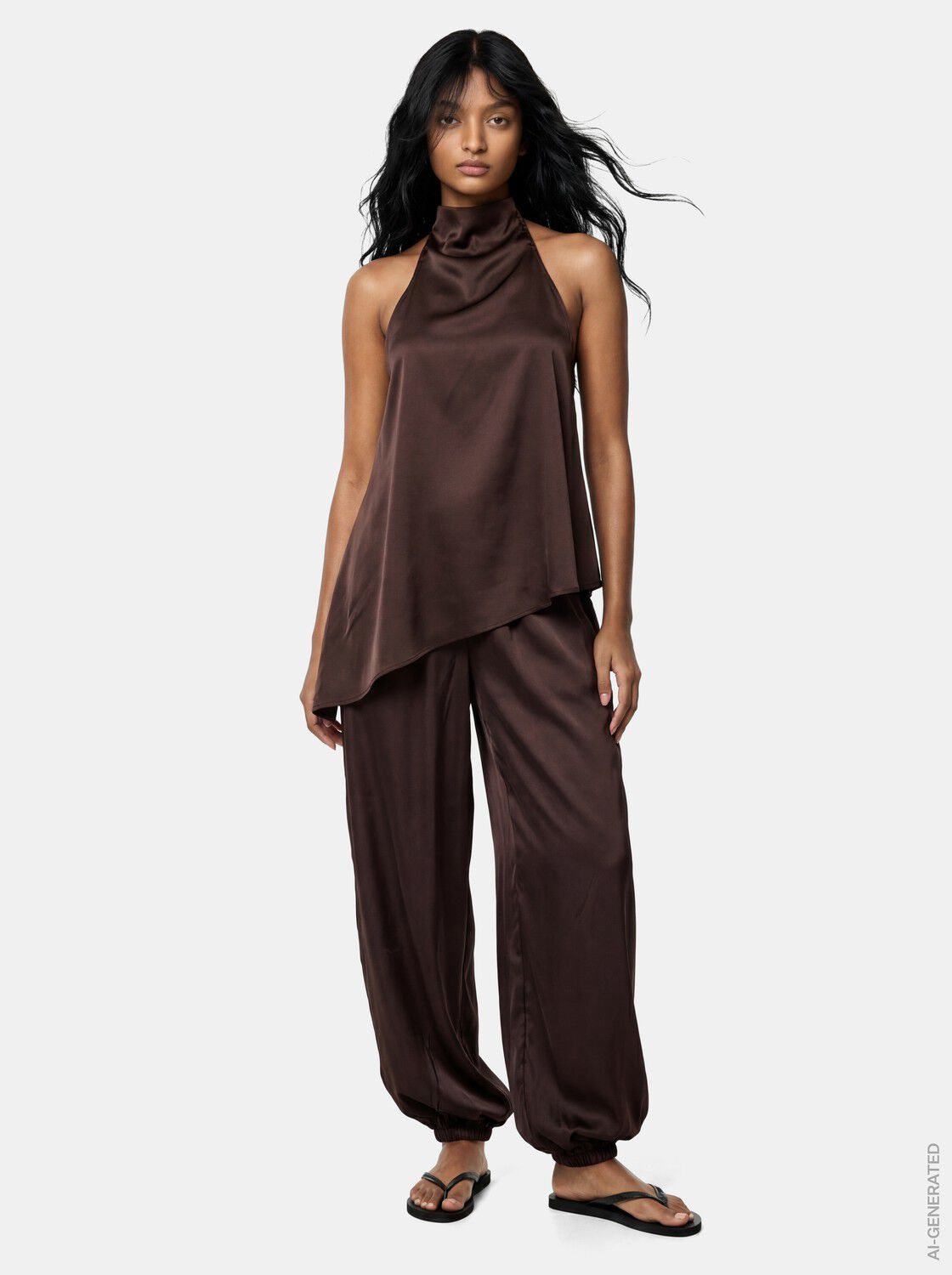 PCFESTA MW SATIN BALLOON PANT WVN D