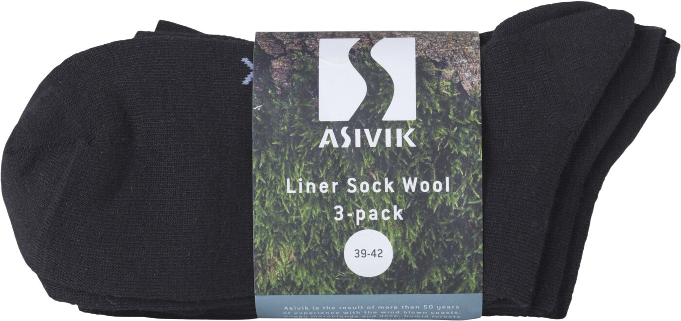 Asivik Liner Sock, Wool, 3-pack