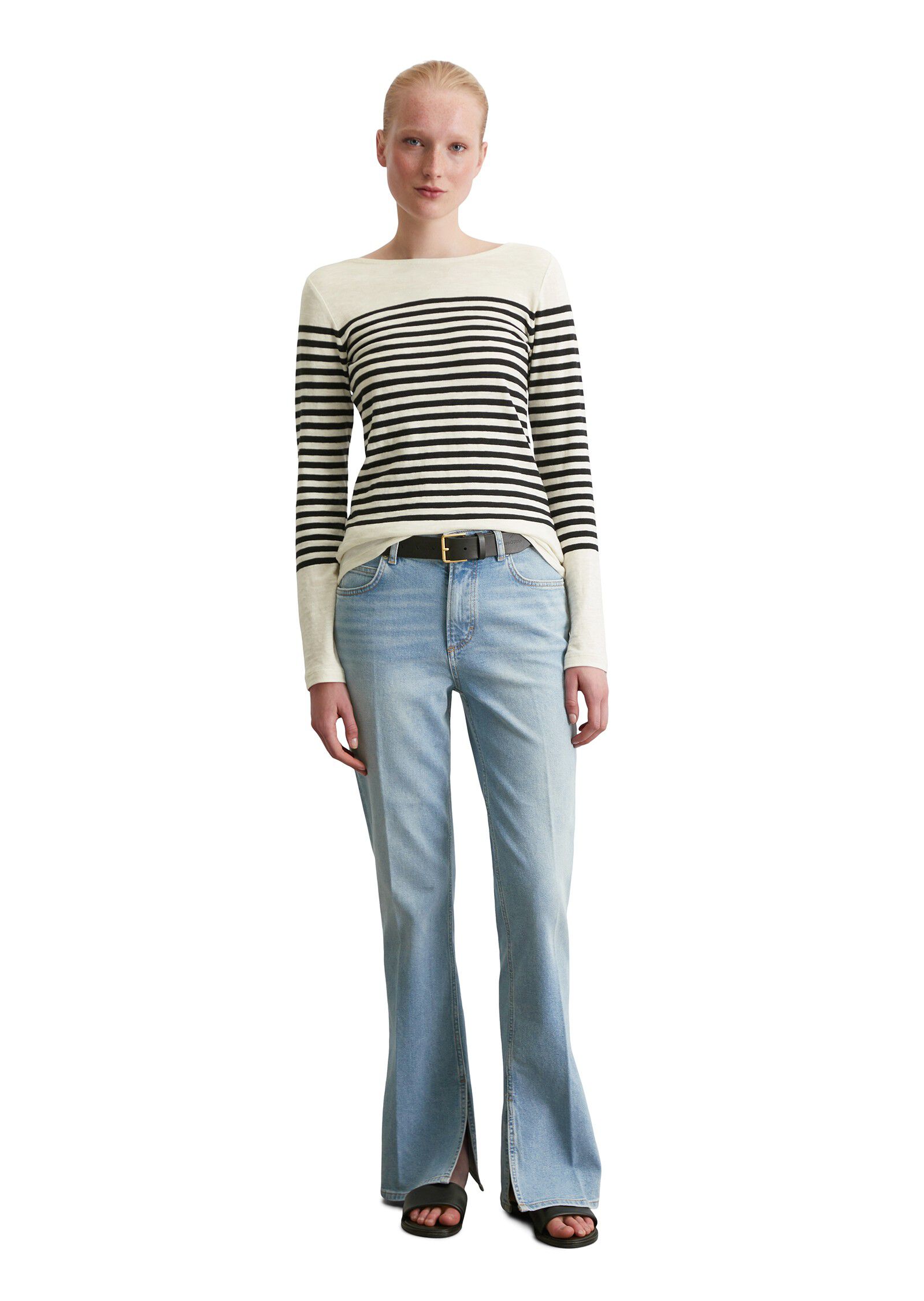 T-shirt, long sleeve, boat neck, st