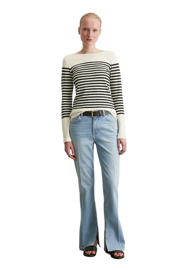 T-shirt, long sleeve, boat neck, st