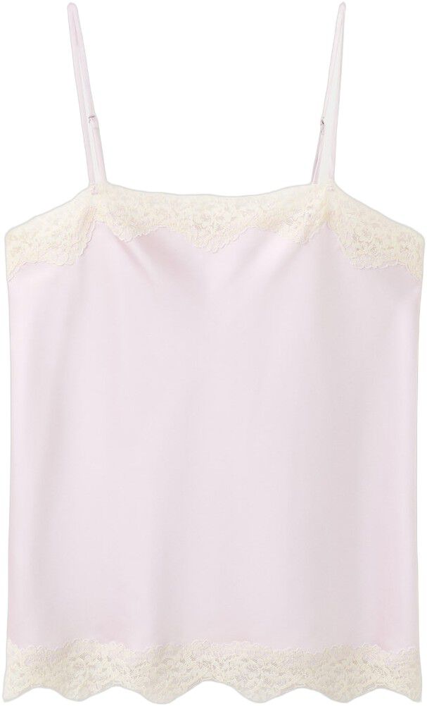 Lace detail satin top