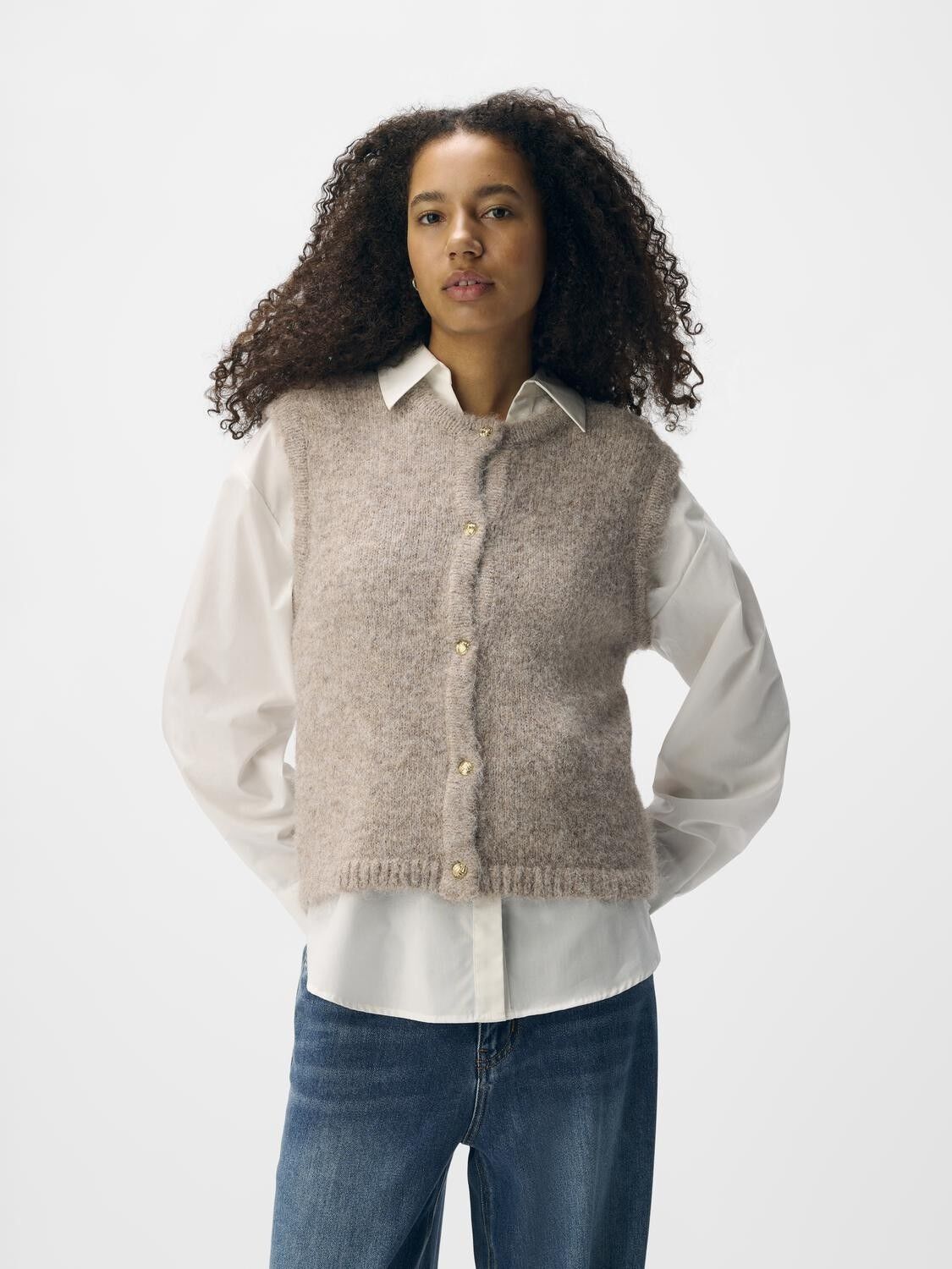 OBJSAGGIA RE KNIT VEST CARDIGAN NOO