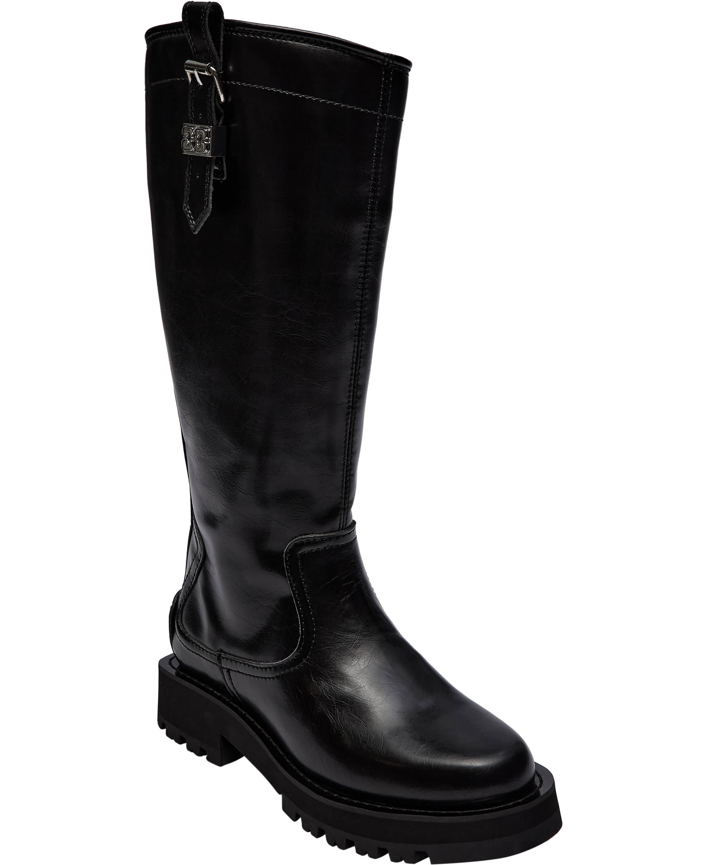 Studs High Boot Crinkle Oleatex