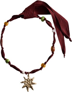 Bead necklace with sun detail