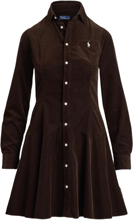 Cotton Corduroy A-Line Shirtdress