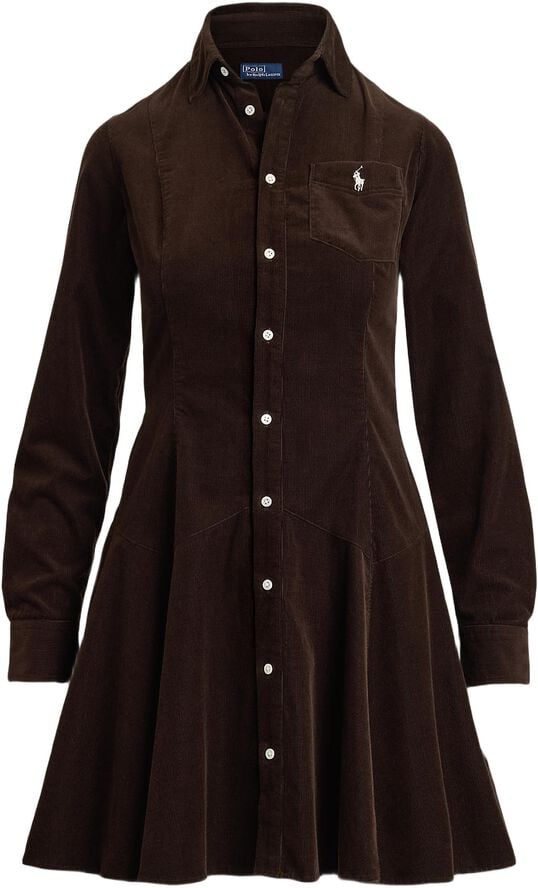 Cotton Corduroy A-Line Shirtdress
