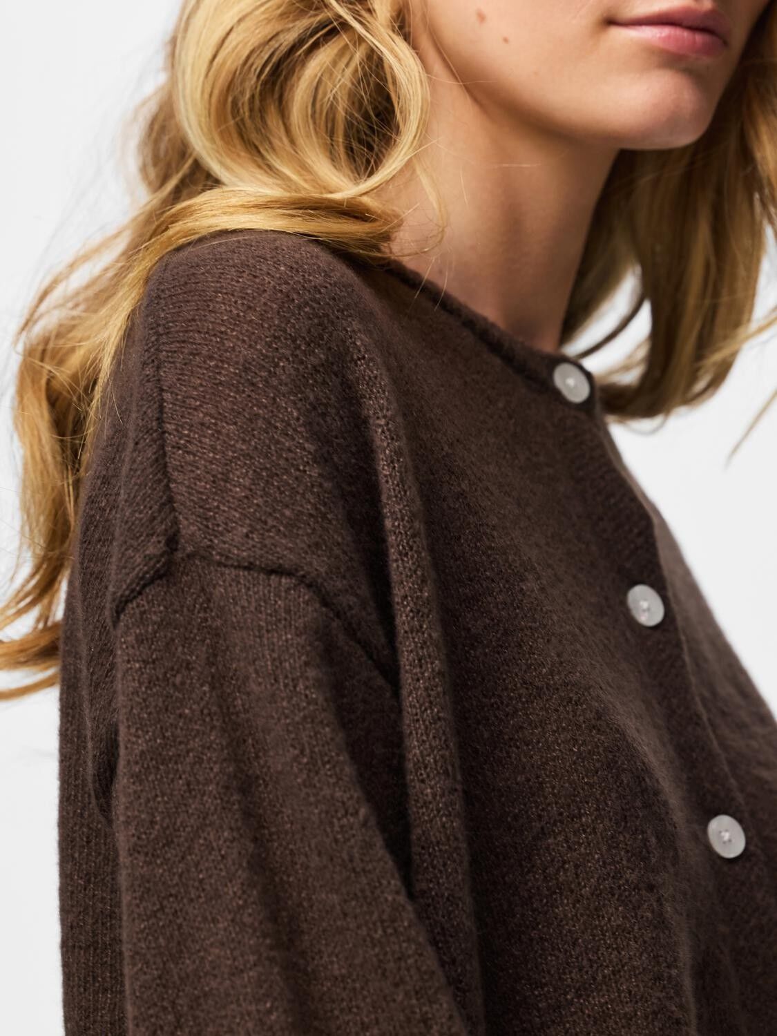 PCIDA LS O-NECK KNIT CARDIGAN NOOS