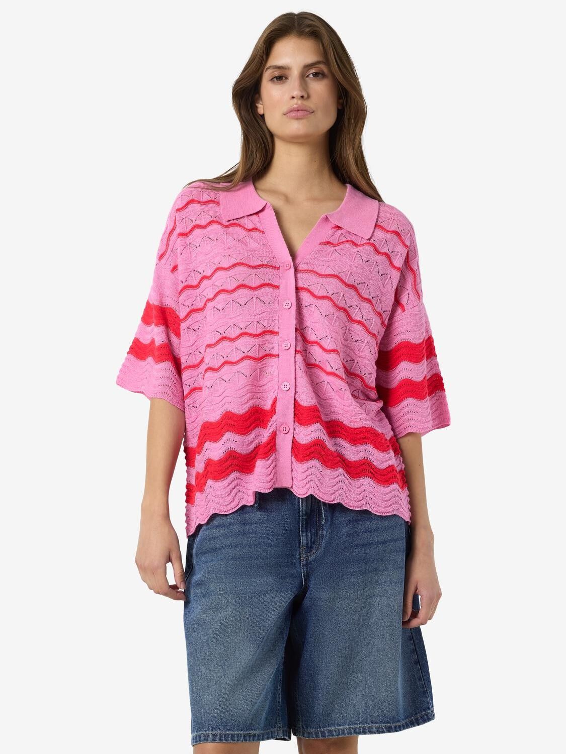 NMSADIE S/S POLO KNIT CARDIGAN