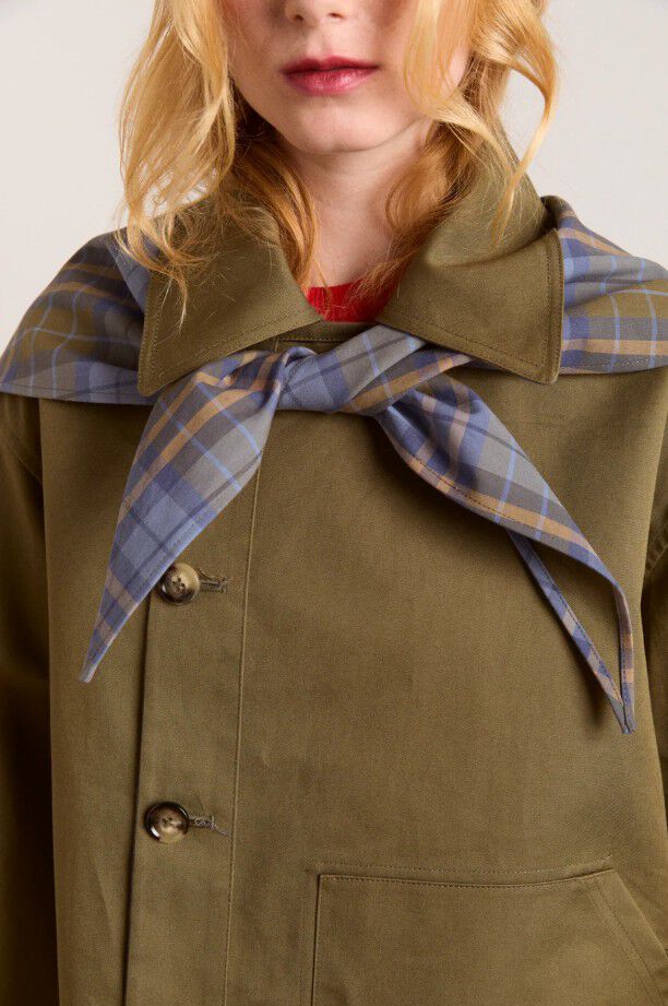 JERRY CROP TRENCH COAT - OLIVE