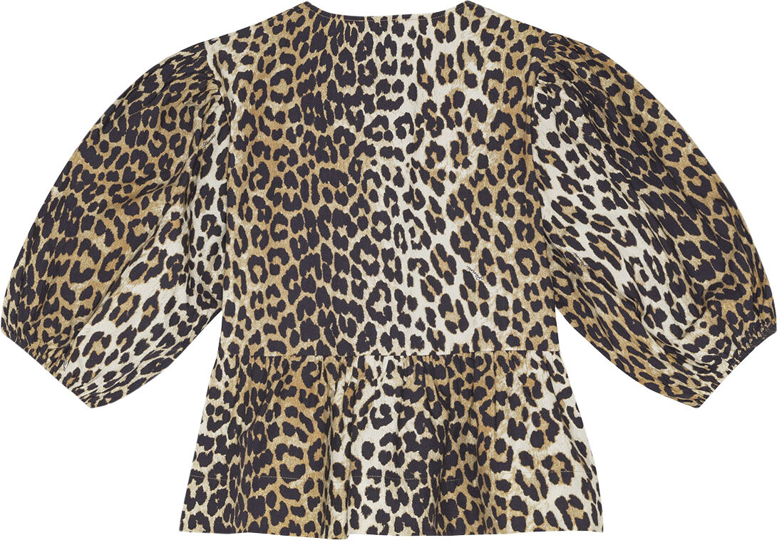 Printed Cotton Peplum Blouse