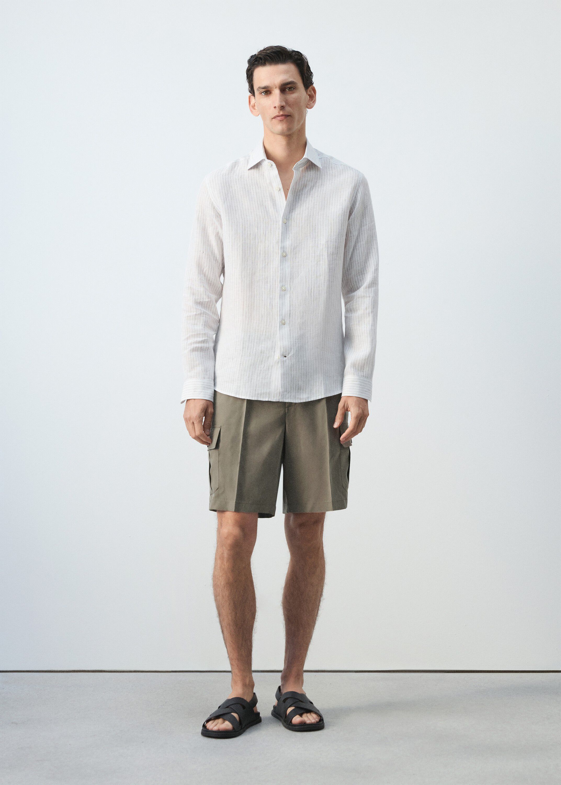 Modal cotton cargo bermuda shorts