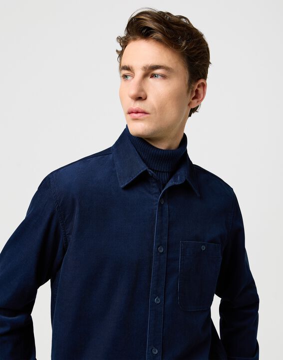 1 PKT CORDUROY SHIRT NAVY