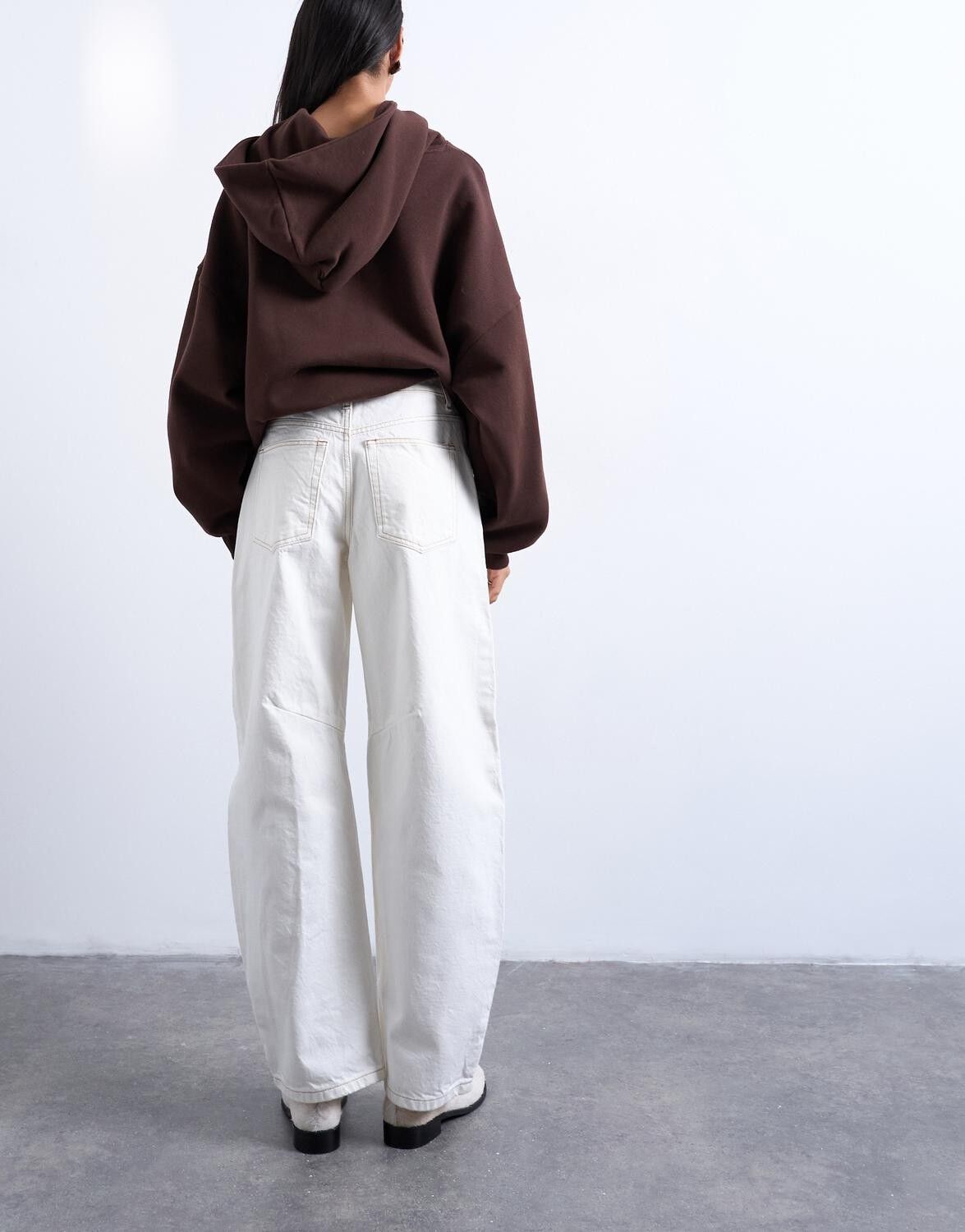 TSBARREL HIGH RISE DENIM JEANS BONE