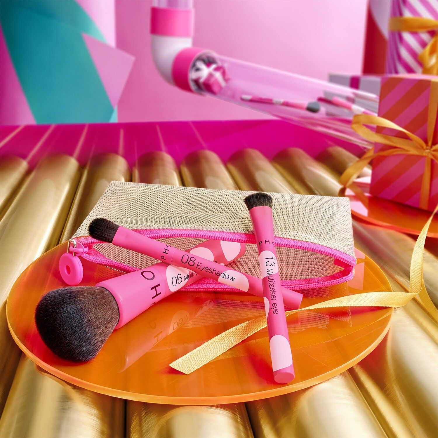 Kit de 3 mini pinceaux &agrave; emporter - 1 teintb&oslash;rste + 2 &oslash;jenb&oslash;rster