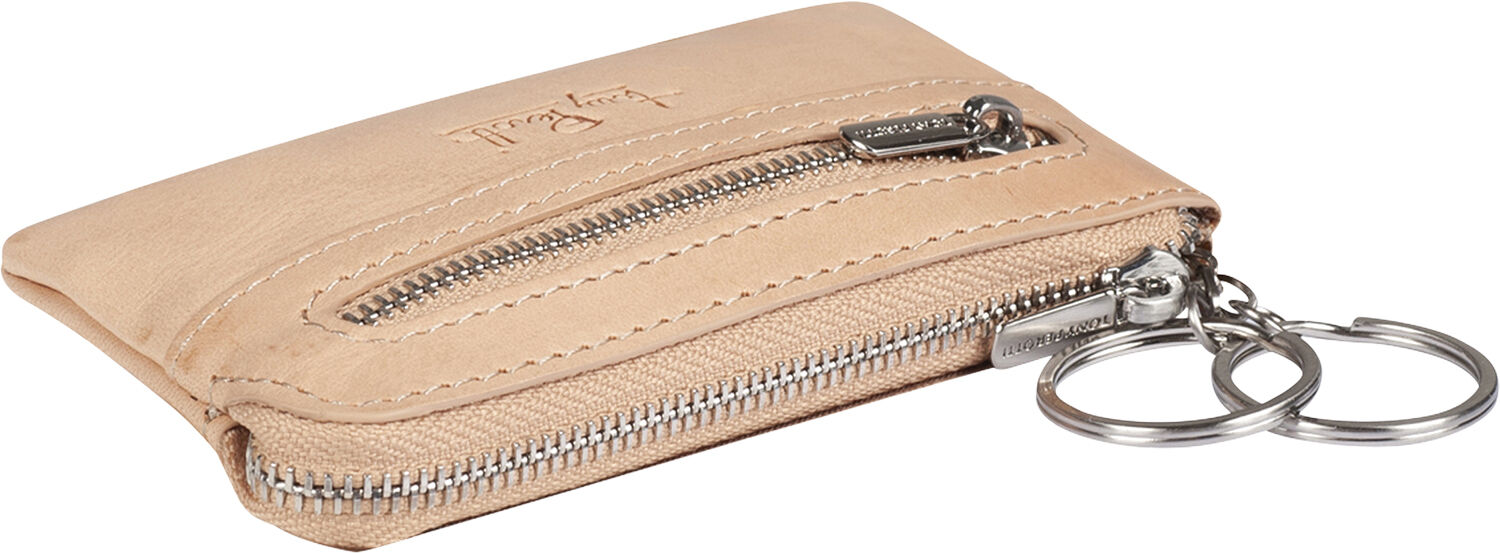 Key pouch with zipper and coin pocket