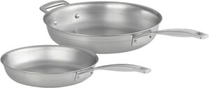Le Creuset Classic 3-ply rustfrit st&aring;l s&aelig;t m/ 2 stegepander