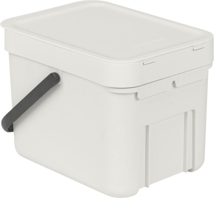 Affaldsspand m/låg sort. kon. 6 ltr