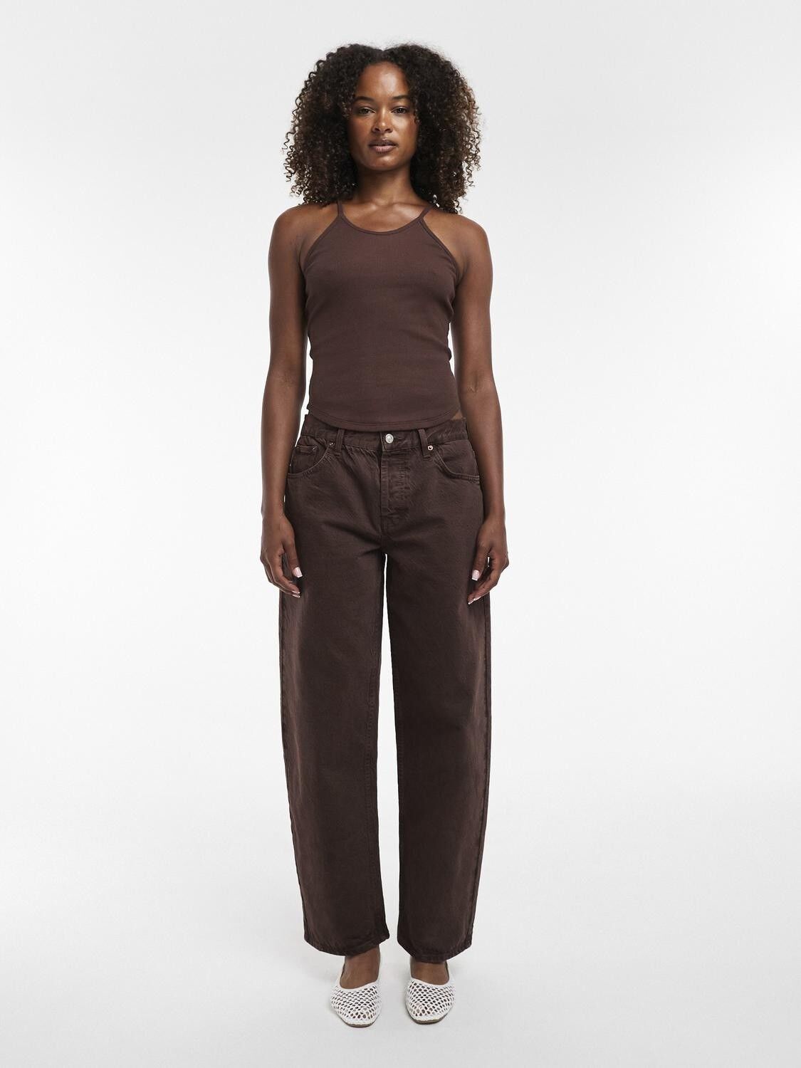 TSLOWRIE LR BAGGY DNM JEANS BROWN