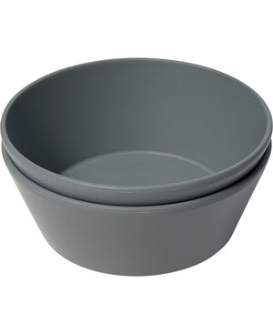 Mushie Dinner Bowl Round Smoke