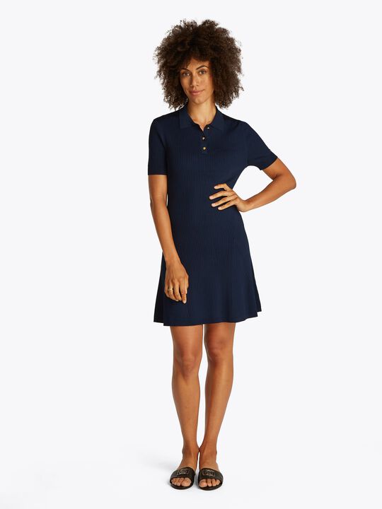RIB BUTTON F&F POLO SWT DRESS