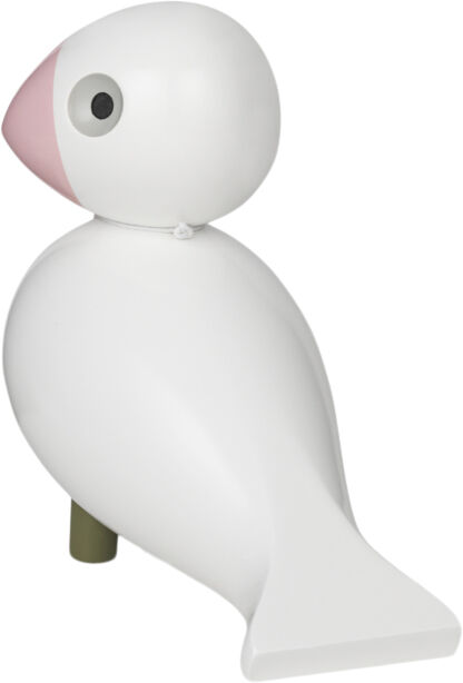 Sangfugl Love H15. 5 cm hvid/rosa