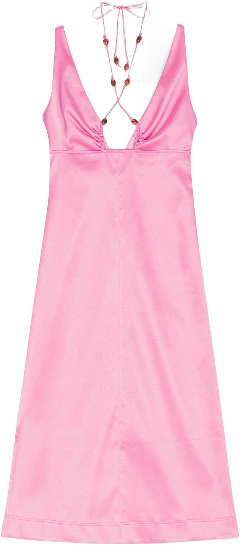 Double Satin Halter-Neck Dress