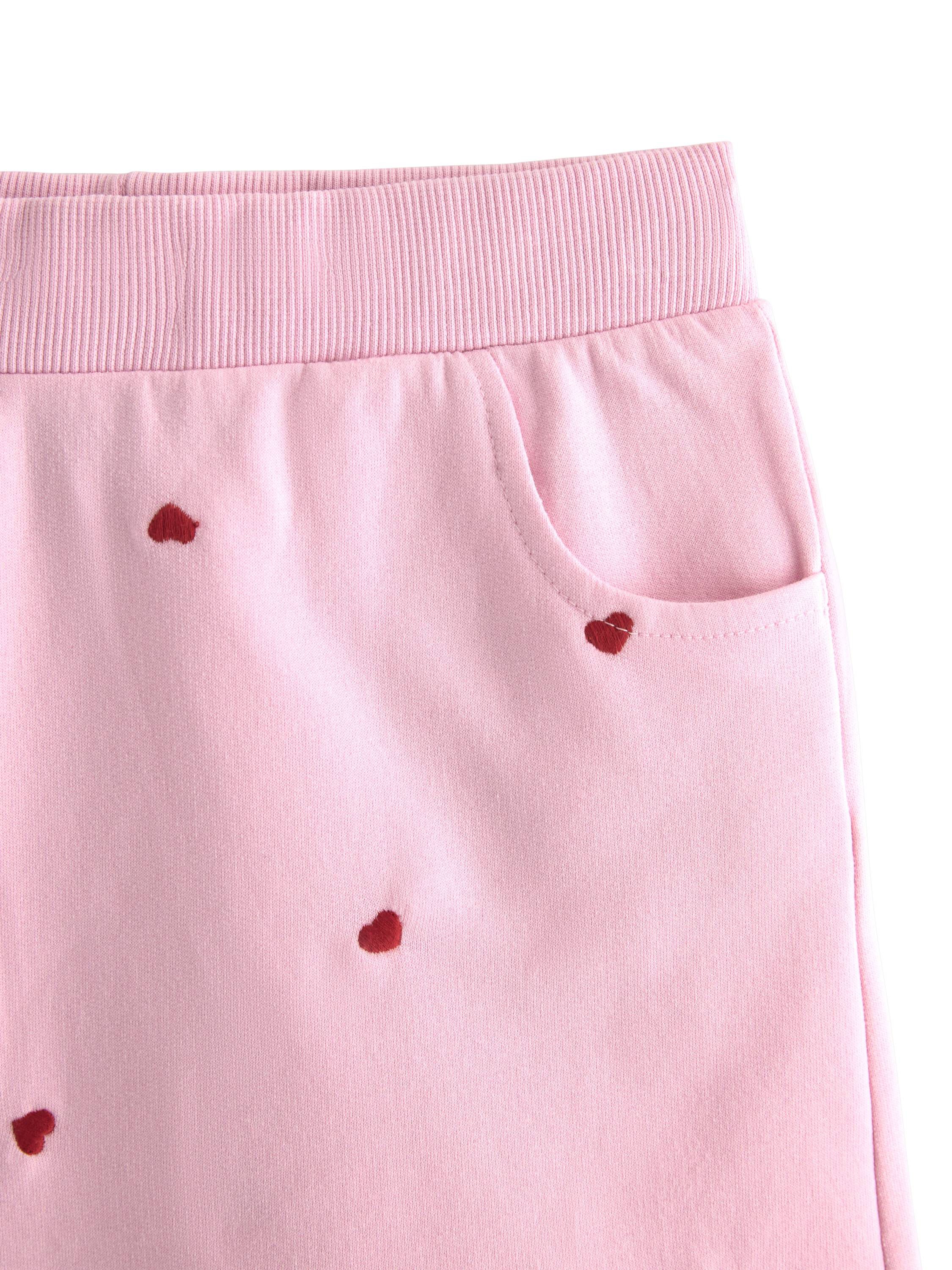 Skirt in sweatshirt fabric with emb