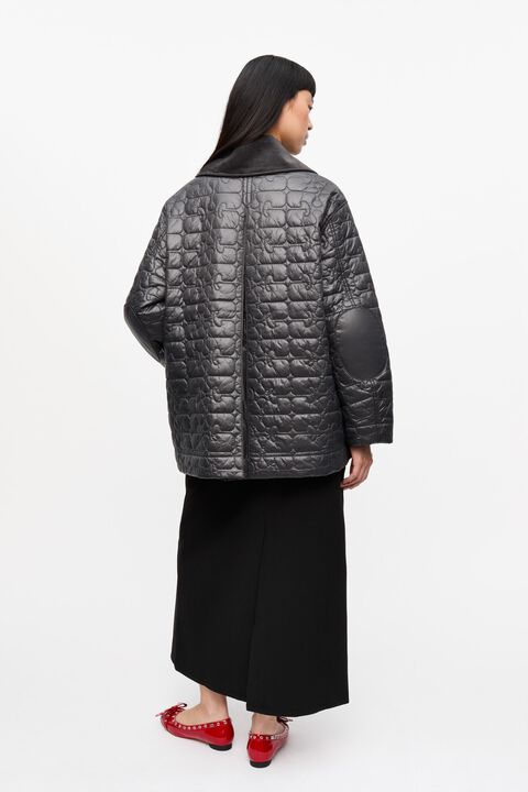 Shiny Quilt Midi Jacket