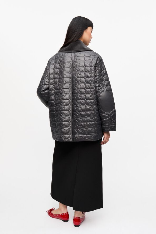 Shiny Quilt Midi Jacket