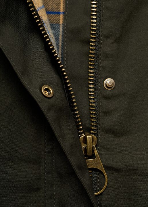 Cotton parka with corduroy collar