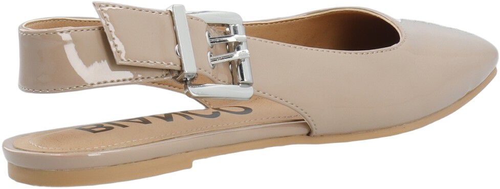 BIAROSE Karr&eacute; Flat Buckle Slingback Faux Leather