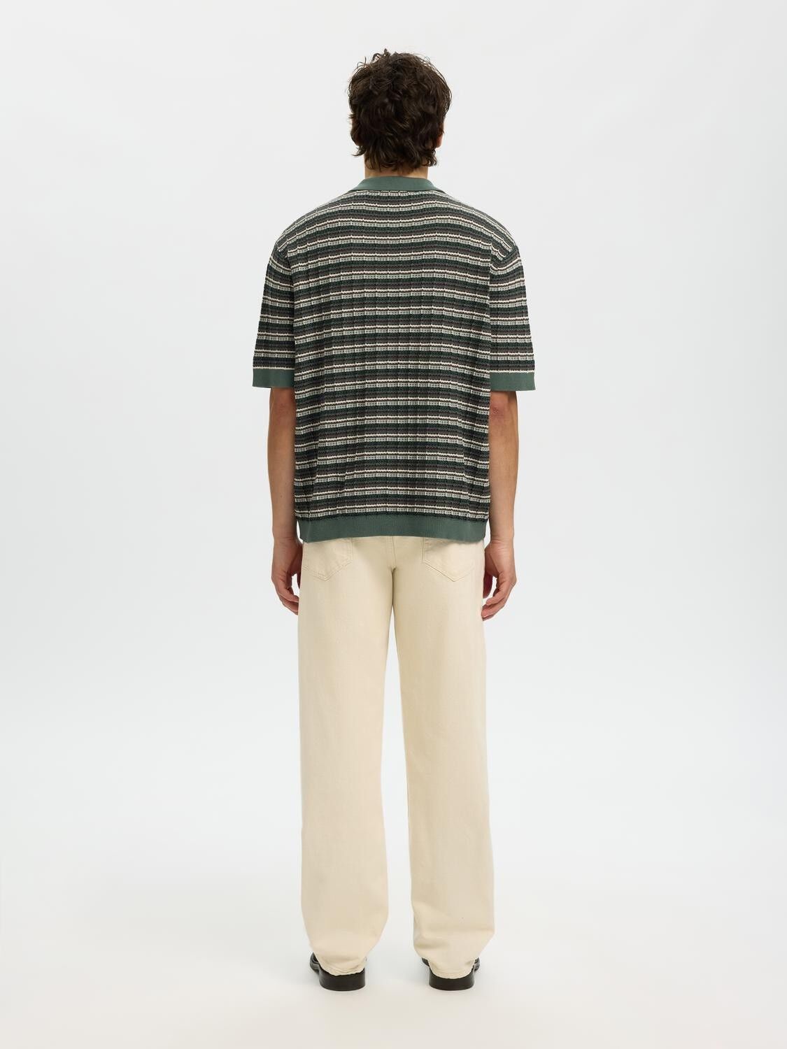 SLHDANE SS KNIT COLOR STRUCTURE POL