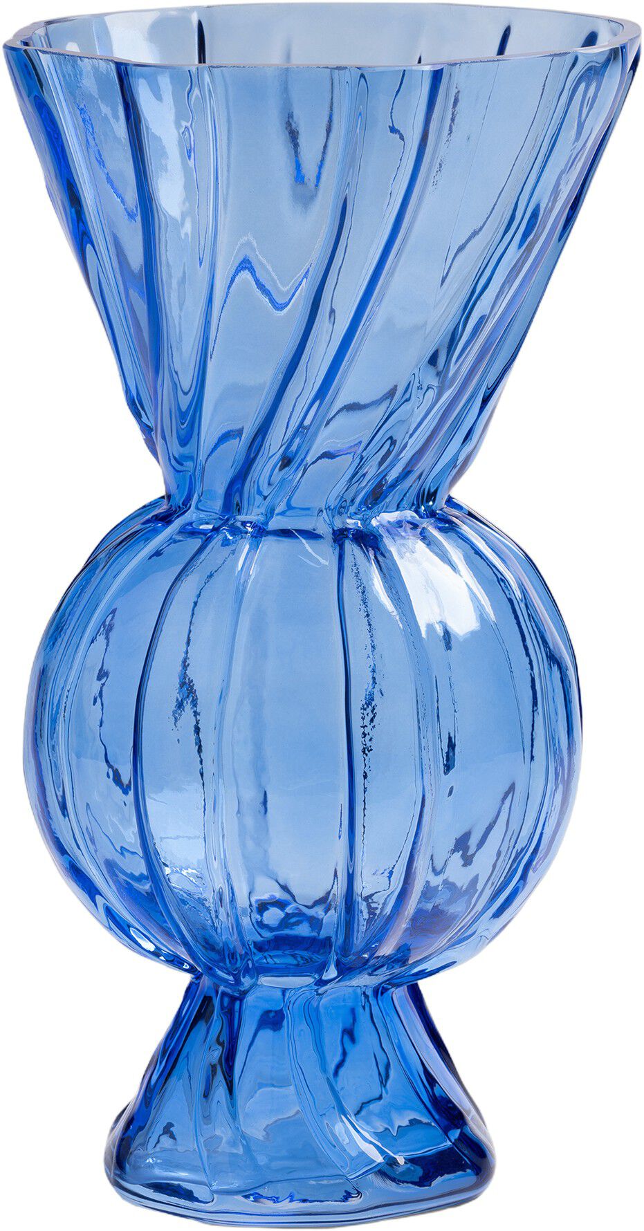 Vase rhombic glass blue