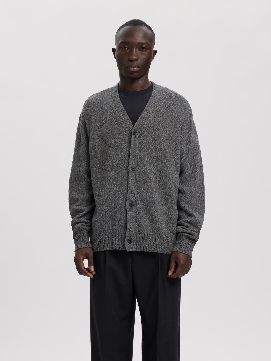 ANRROLF BOUCLE LS KNIT V-NECK CARDI