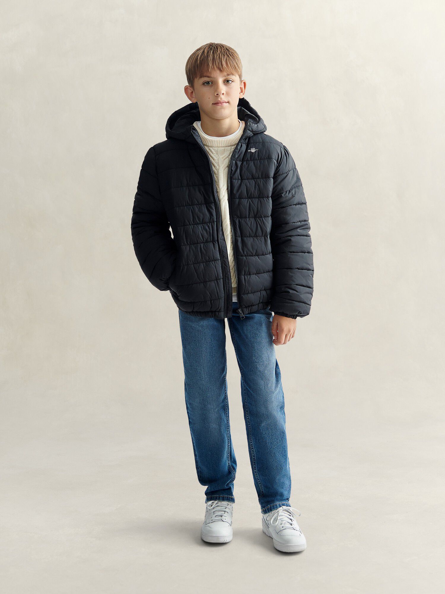 Hooded Puffer Jacket FAUX down fill
